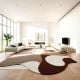 Handcrafted Brown Organic Abstract Living Room Rug